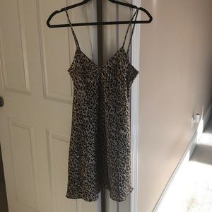 Leopard print silky dress